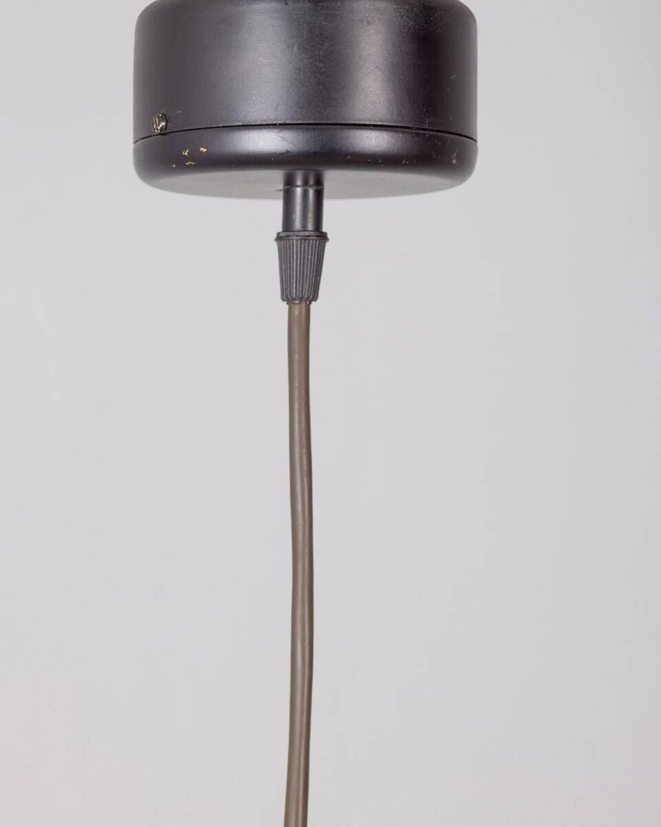 Vintage pendant lamp 80s metal and glass minimalist italian design