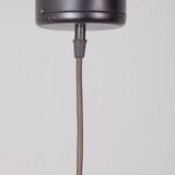 Vintage pendant lamp 80s metal and glass minimalist italian design