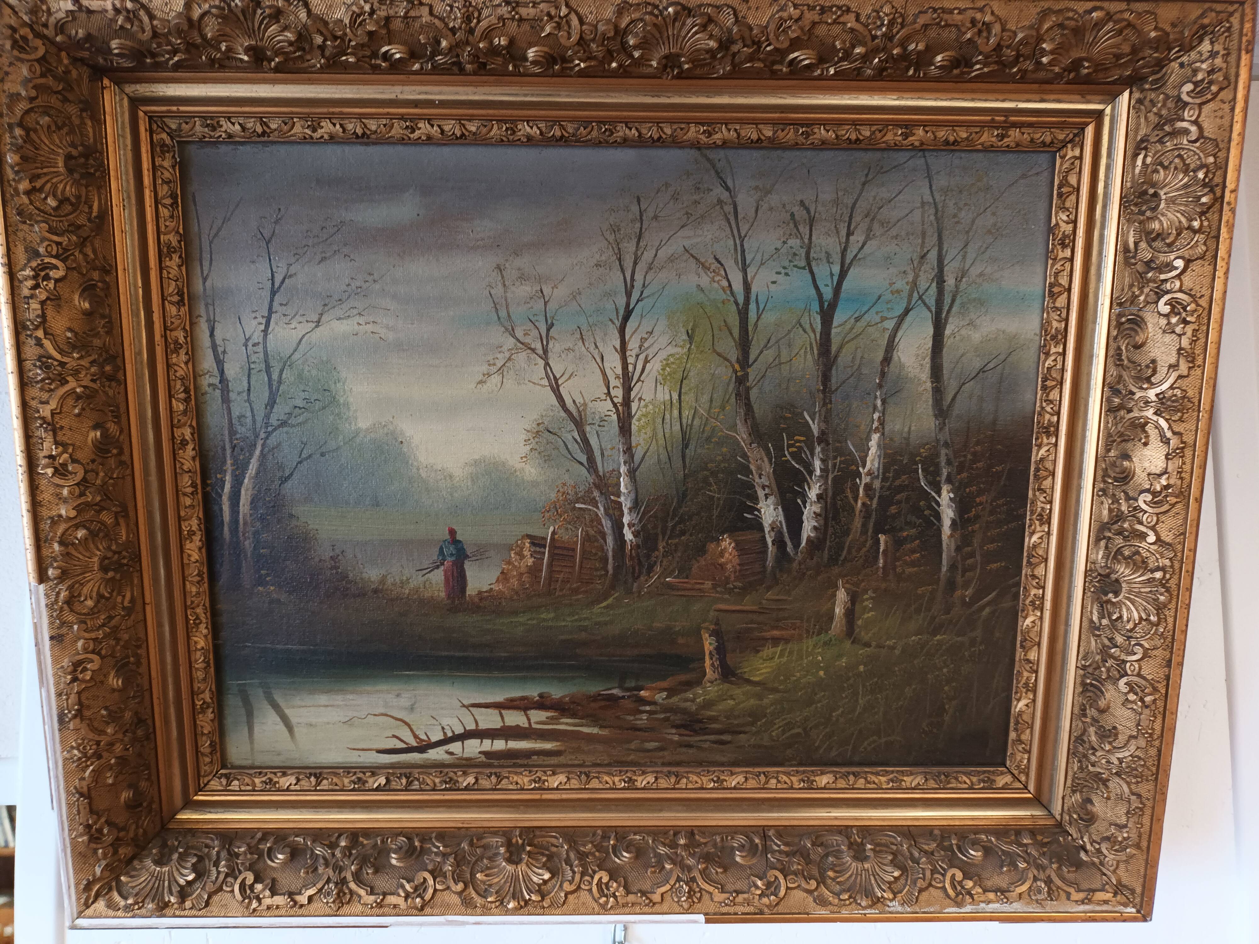 Tableau sous bois XIX ème