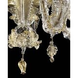 Venetian Cà Rezzonico Floral Gold Murano Style Glass Chandelier