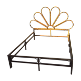 Bamboo bed and vintage rattan