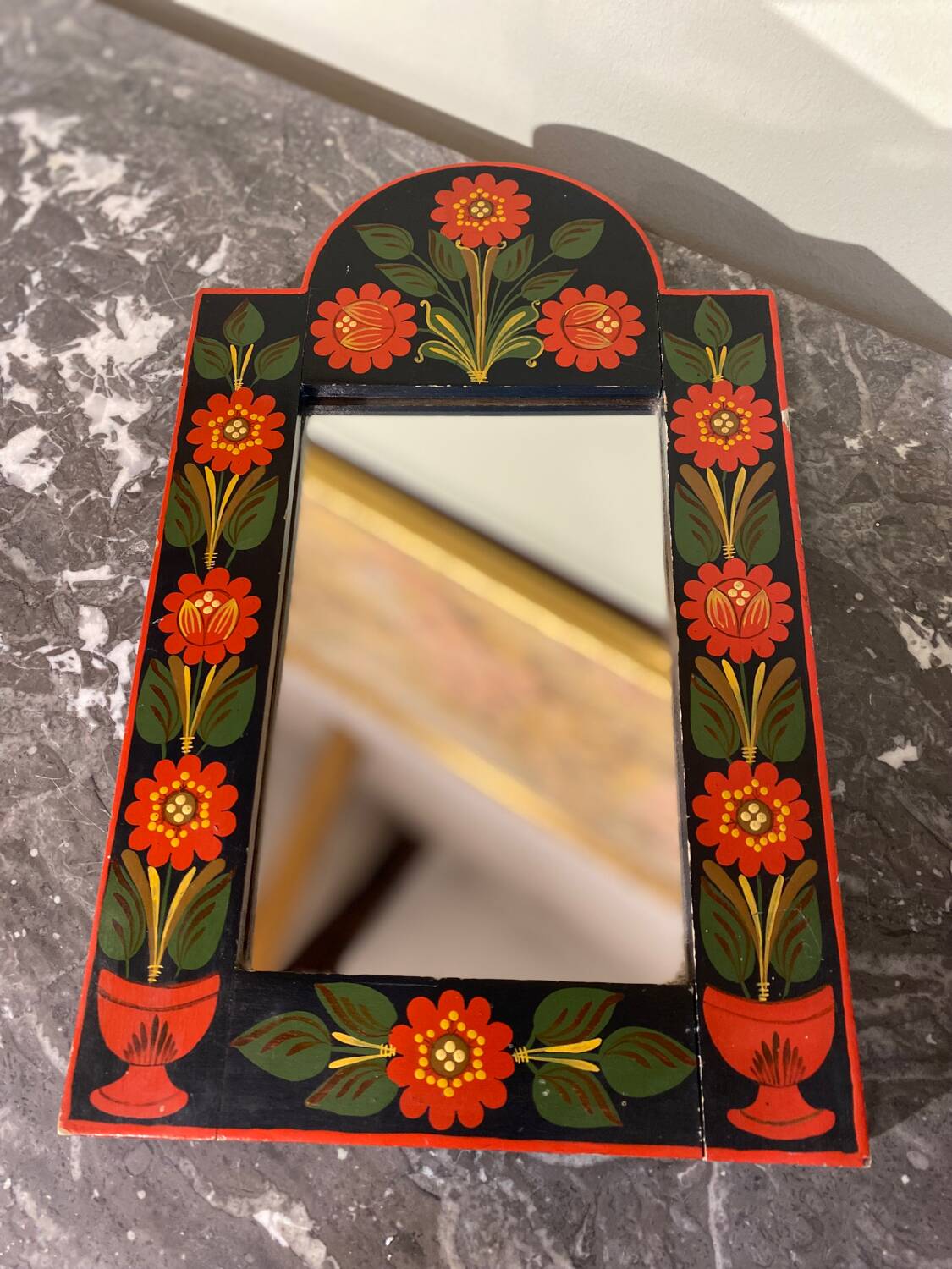 Bohemian mirror in painted wood