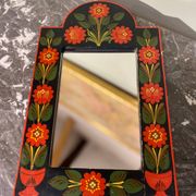 Miroir bohème en bois peint