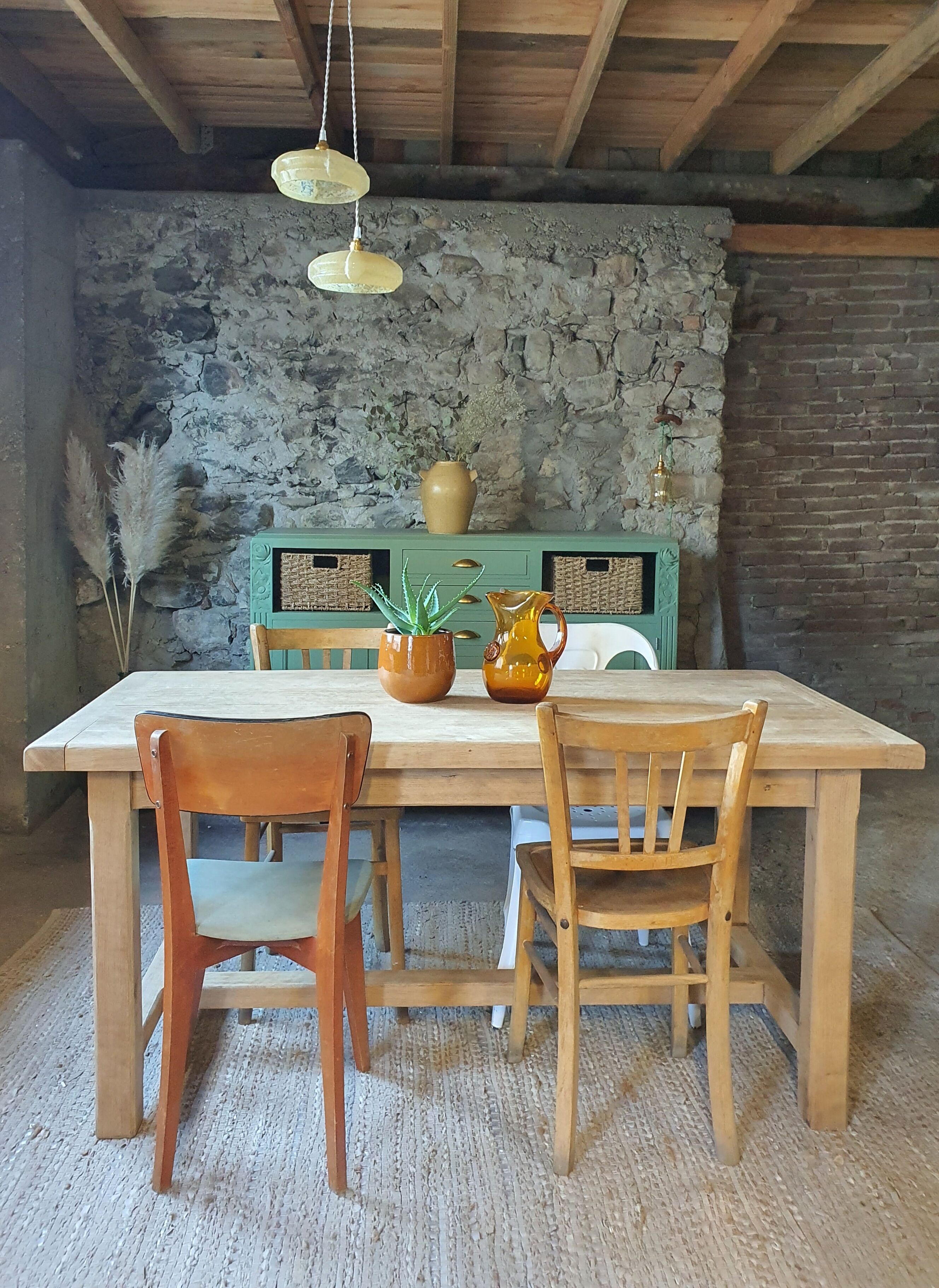 Solid oak farmhouse table