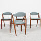 Midcentury Danish set of 4 dining chairs in teak by Kai Kristiansen 1960s