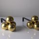 Bronze and wrought iron andirons by Jacques Adnet, 1930s