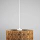 Pine Pendant Lamp – Cylindrical with Circle Pattern, Scandinavia – 1960s/1970s