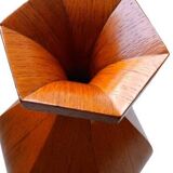 Hexagonal wooden vase