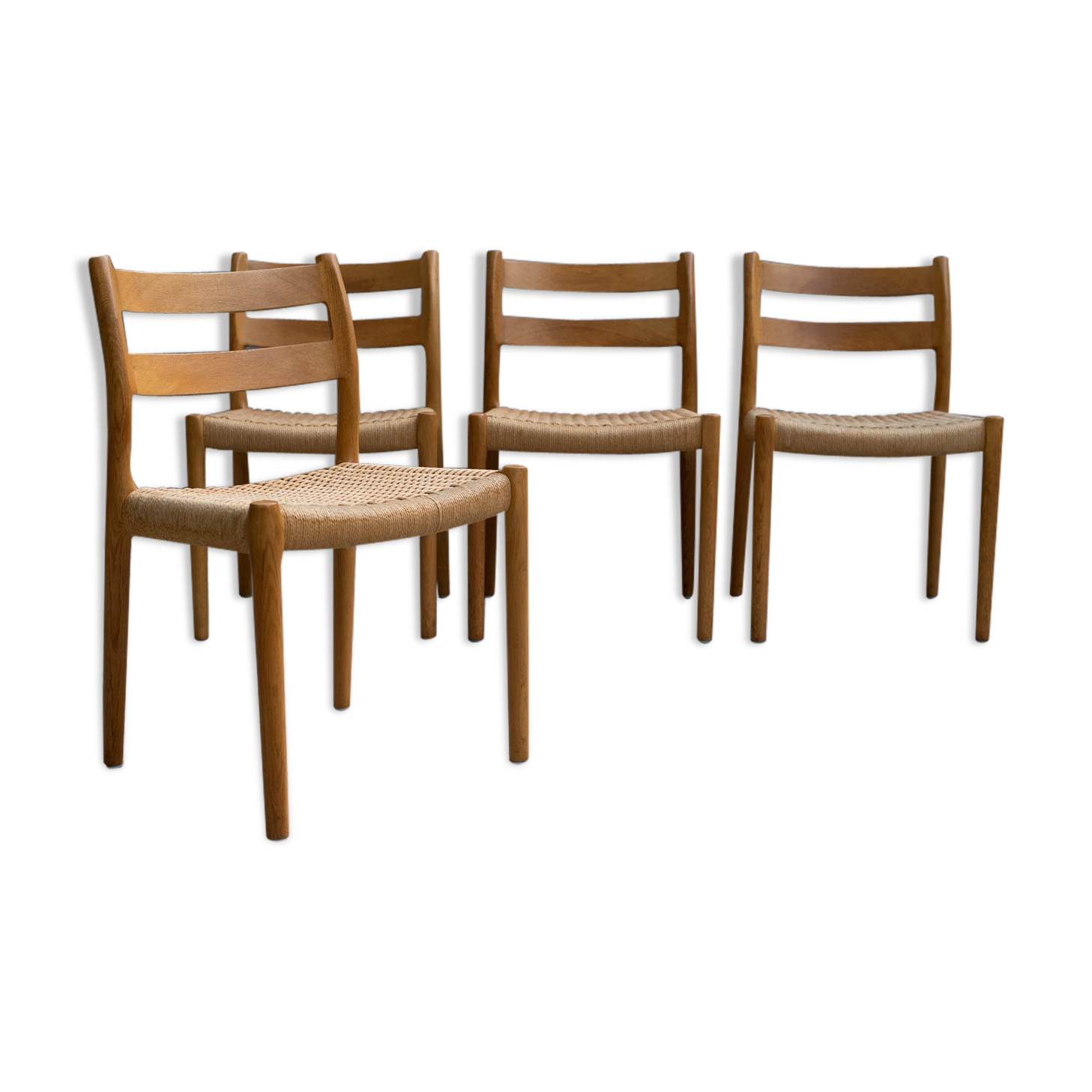 Set of 4 oak chairs by Niels Otto Moller