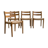 Set of 4 oak chairs by Niels Otto Moller