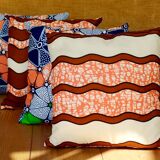 4 coussins 40x40cm covers made in 2 different wax assorted