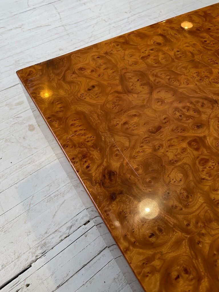 Italian coffee table elm magnifying glass