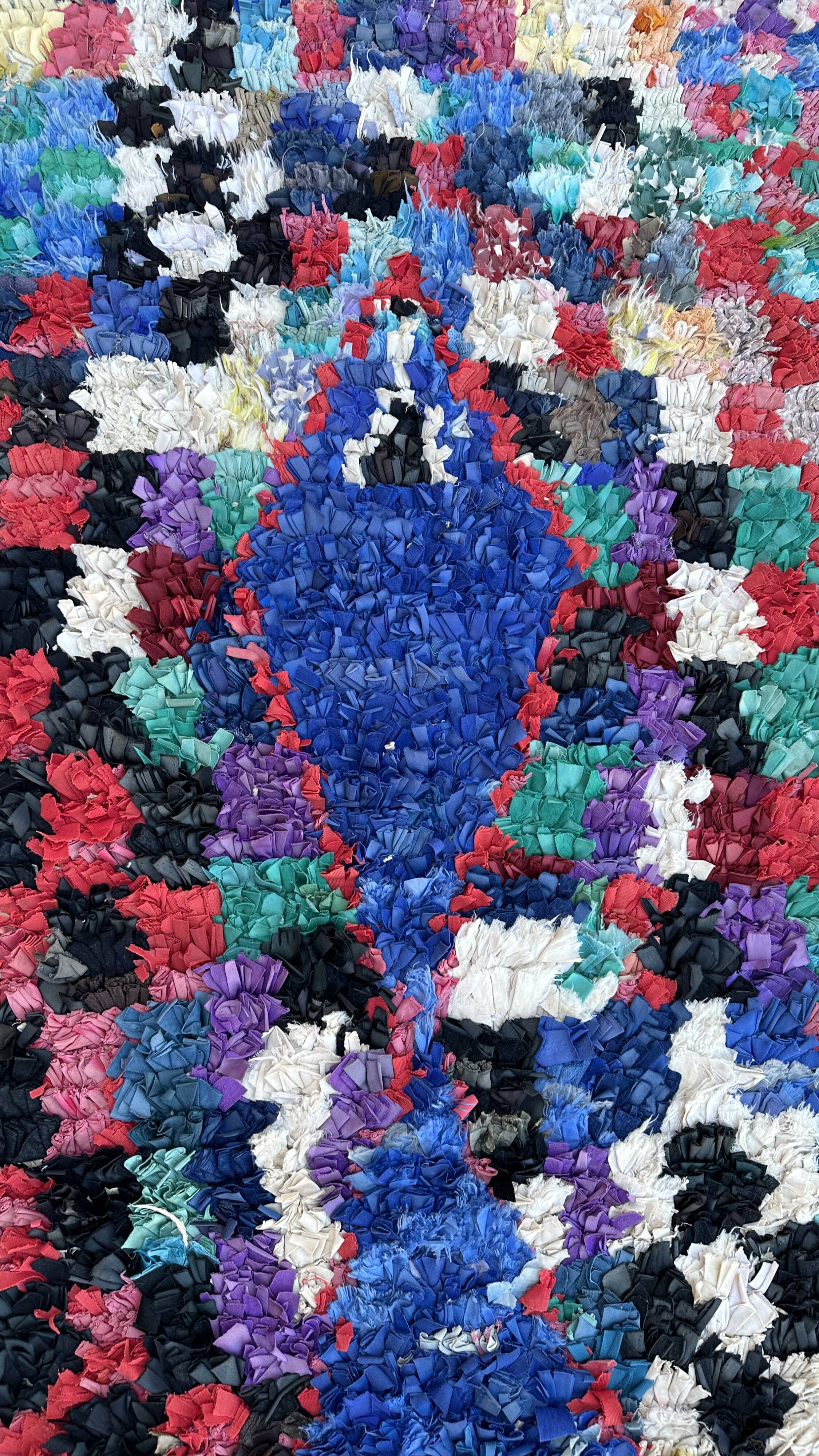 Tapis Marocain Boucherouite coloré - 92 x 183 cm