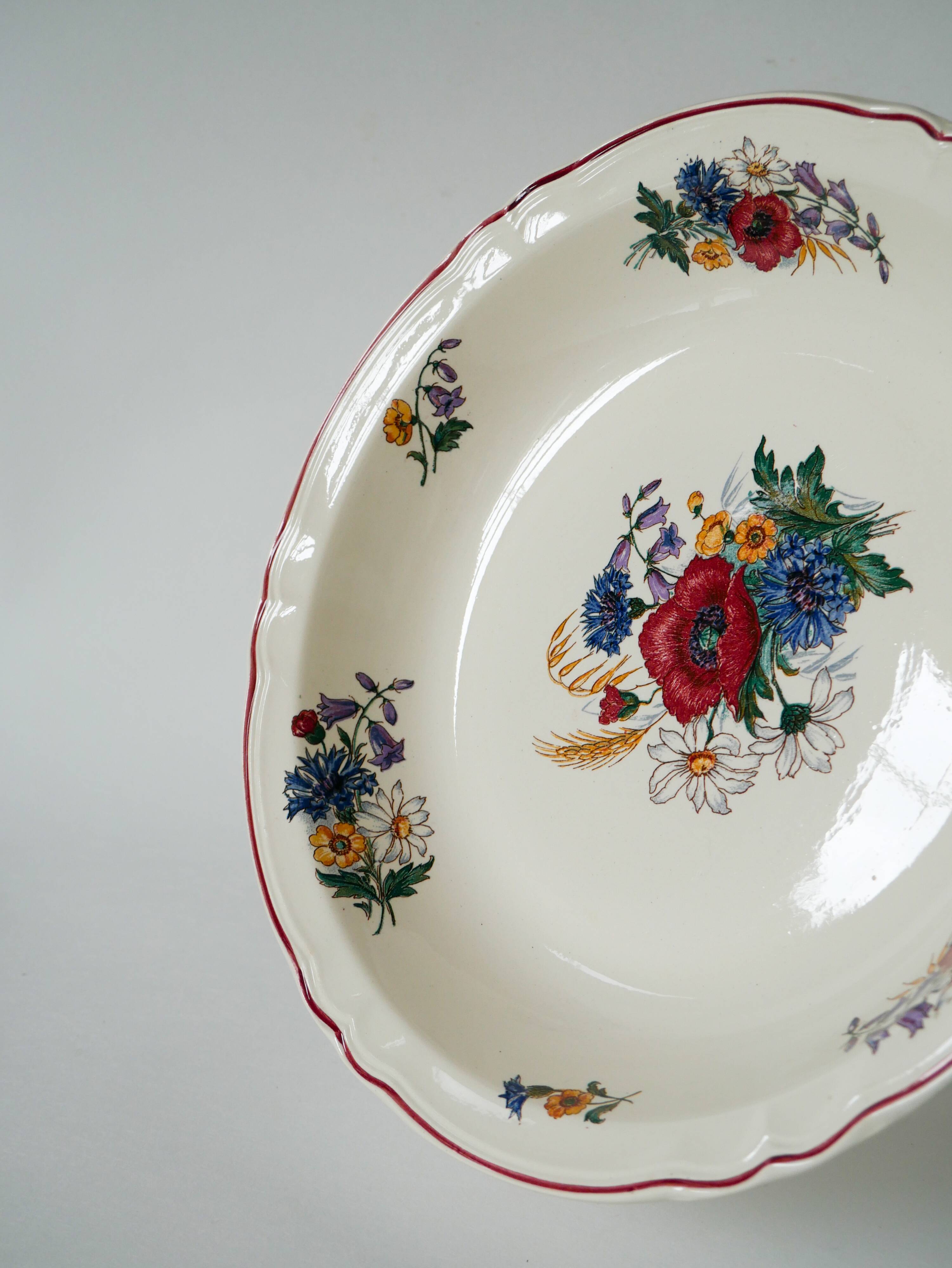 Large hollow dish Digoin Sarreguemines model Agreste, 1960