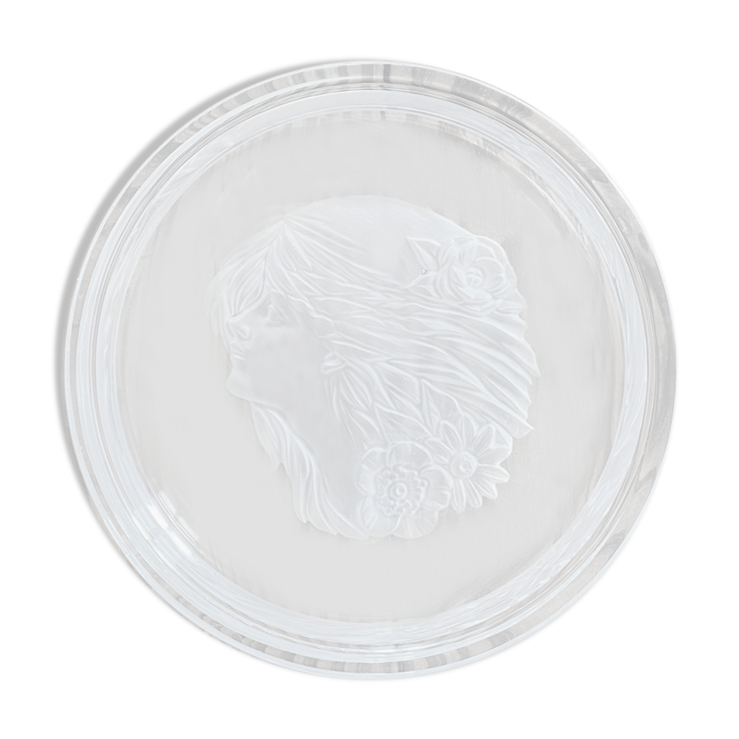 Crystal young woman trinket bowl