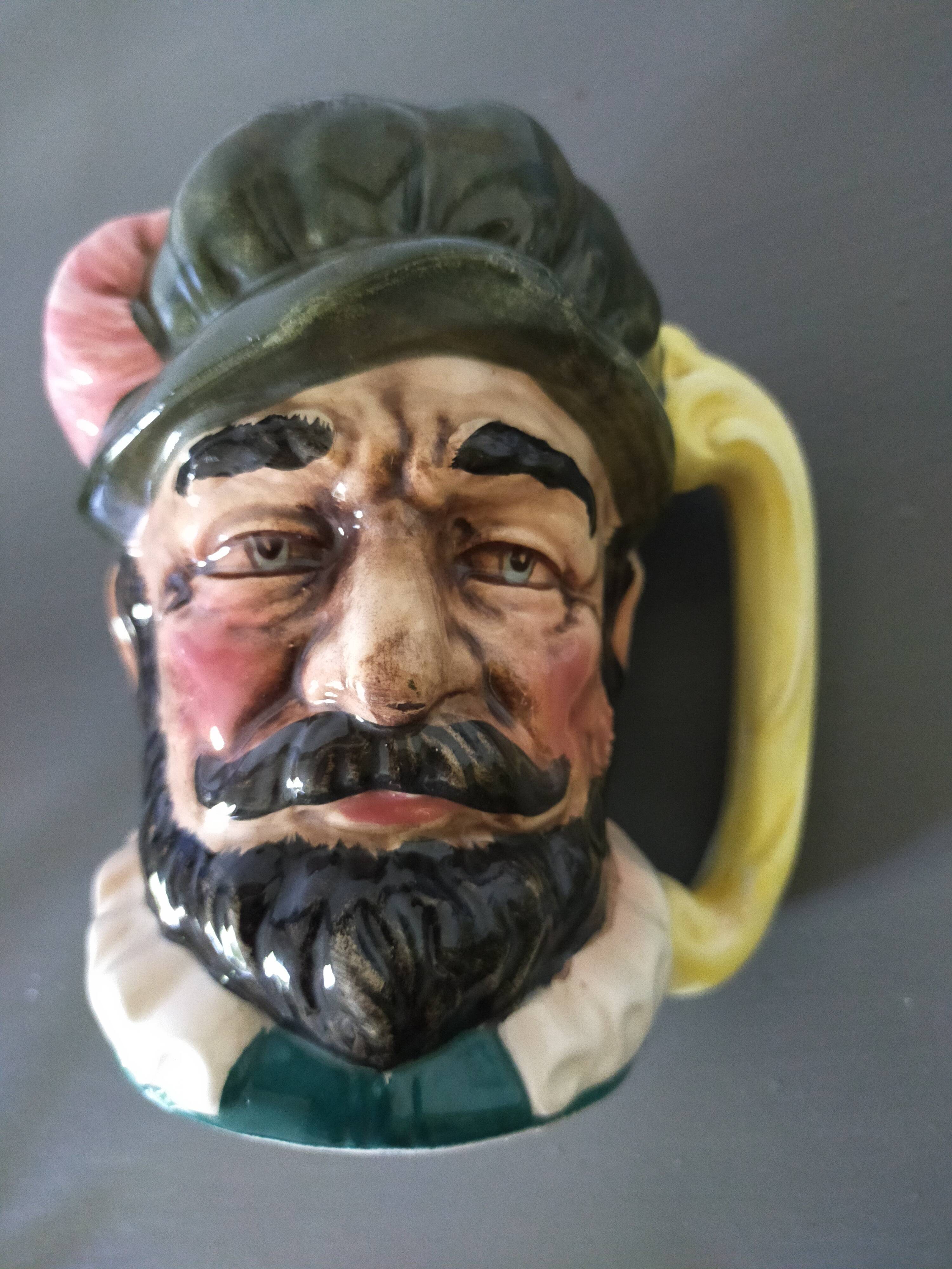 Vintage ceramic face mug, royal doulton style character figure