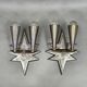 Pair of Czech Cubist Brass Wall Lights, Czechoslovakia, 1920s