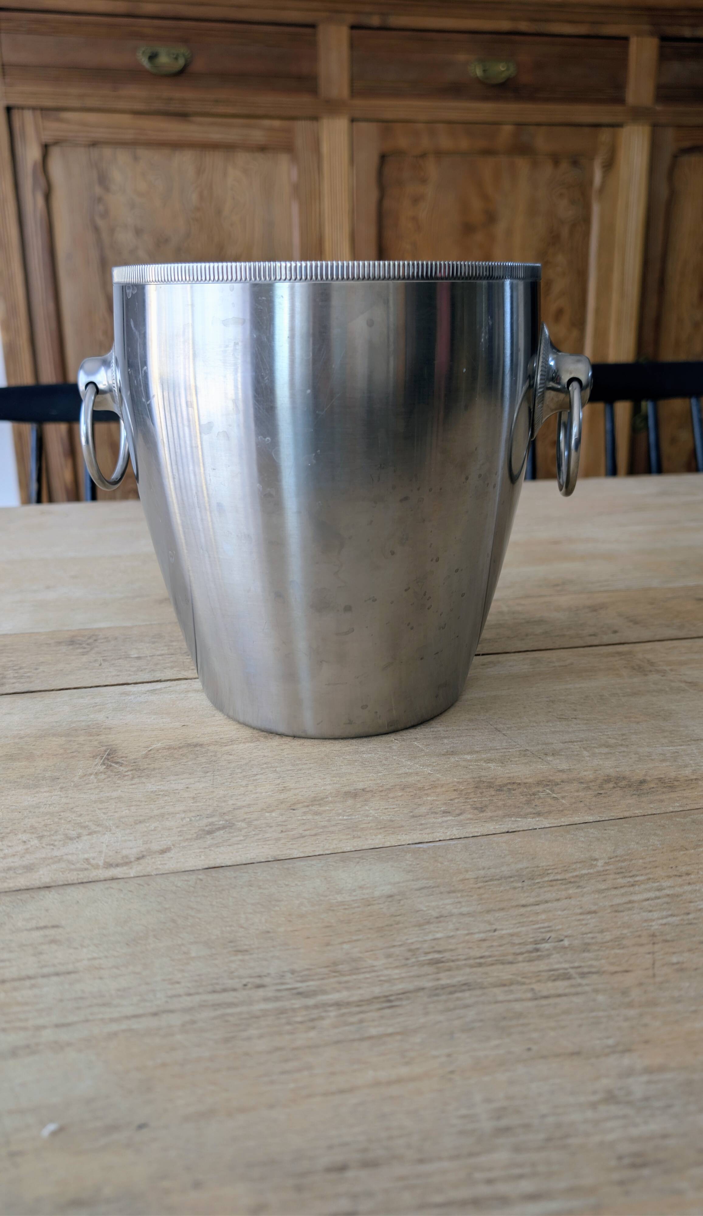 Vintage French stainless steel champagne bucket Létang Rémy