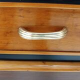 Ebonized Walnut and Birch Vanity Table / Console with Mirror ascr. to Buffa