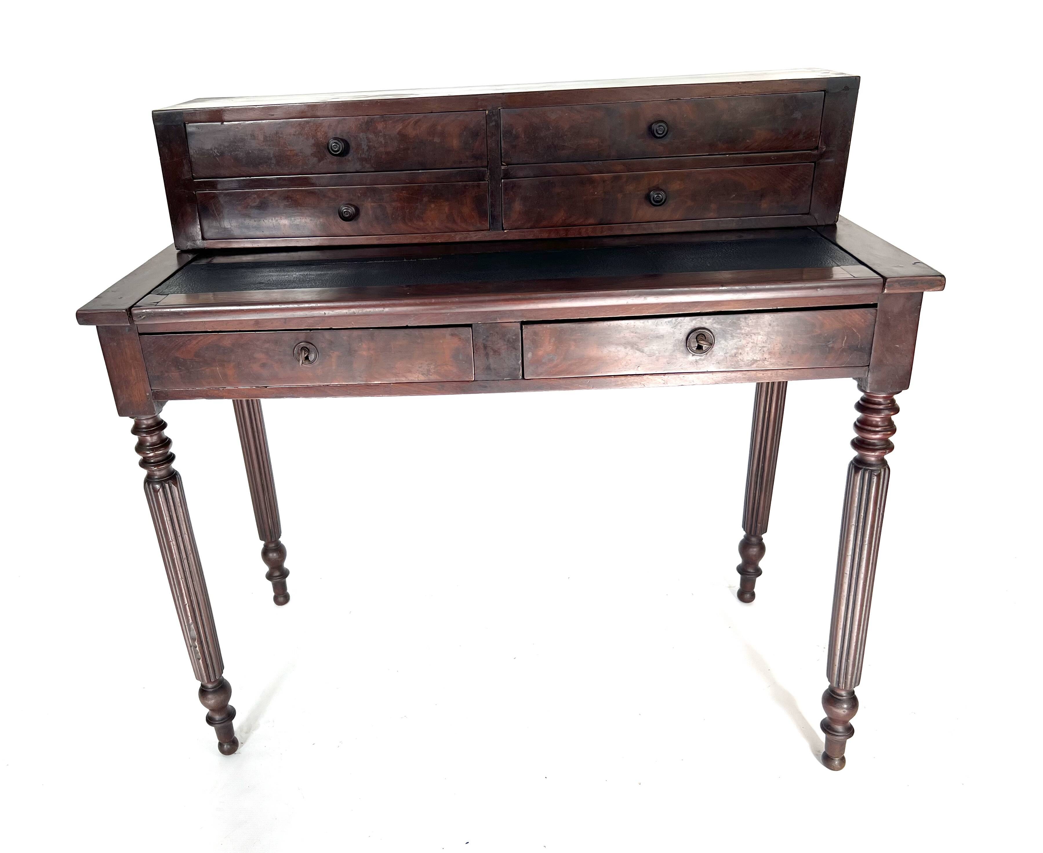 Stepped bedroom desk for small space