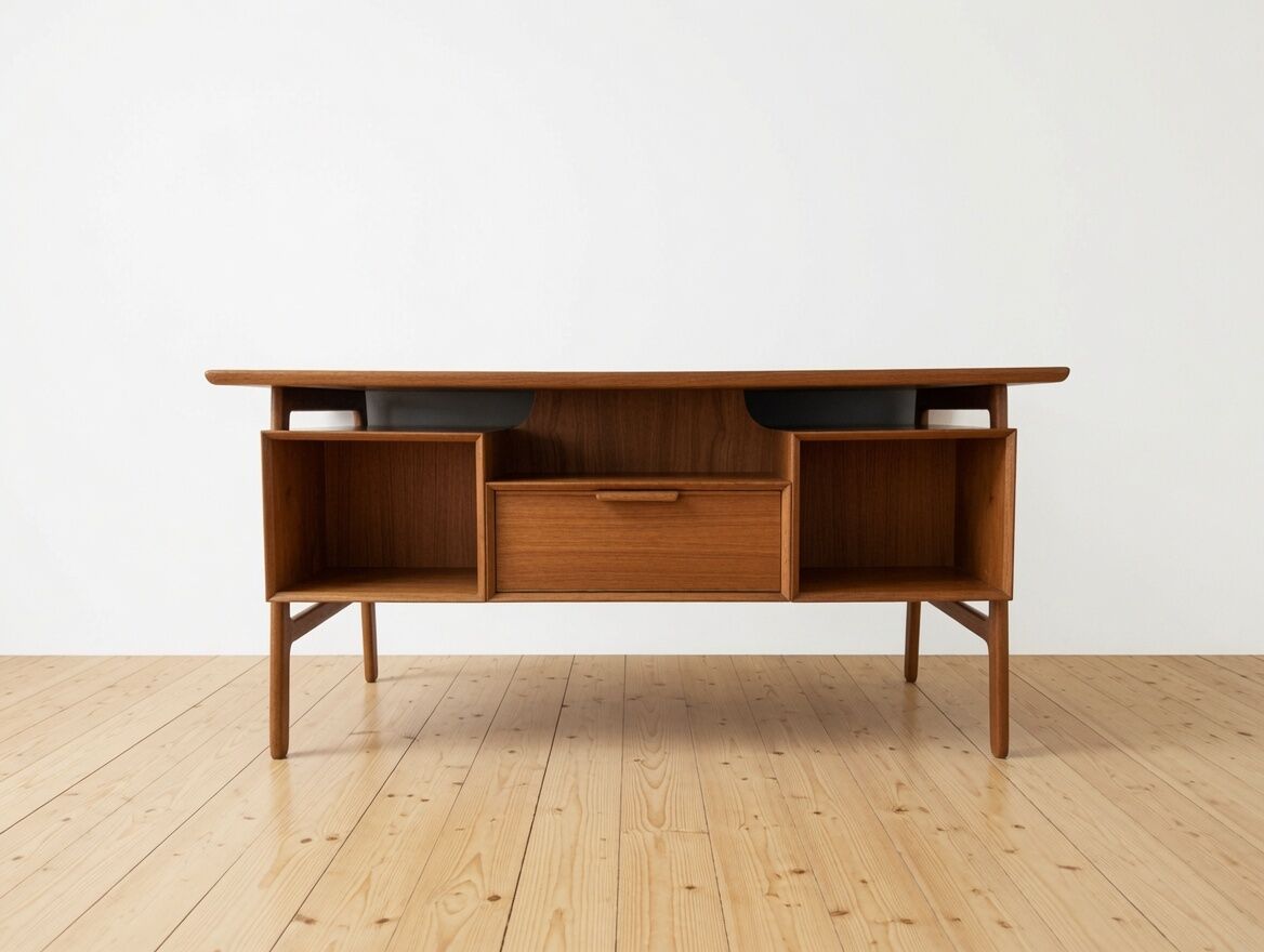 Bureau en teck modèle 75 par Gunni Omann, années 1960.
