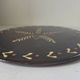 Rare black ceramic plate biot vintage stamp 1960 star 30 cm