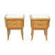 Pair of bedsides in sycamore brass mirror by Jean Pascaud 1940