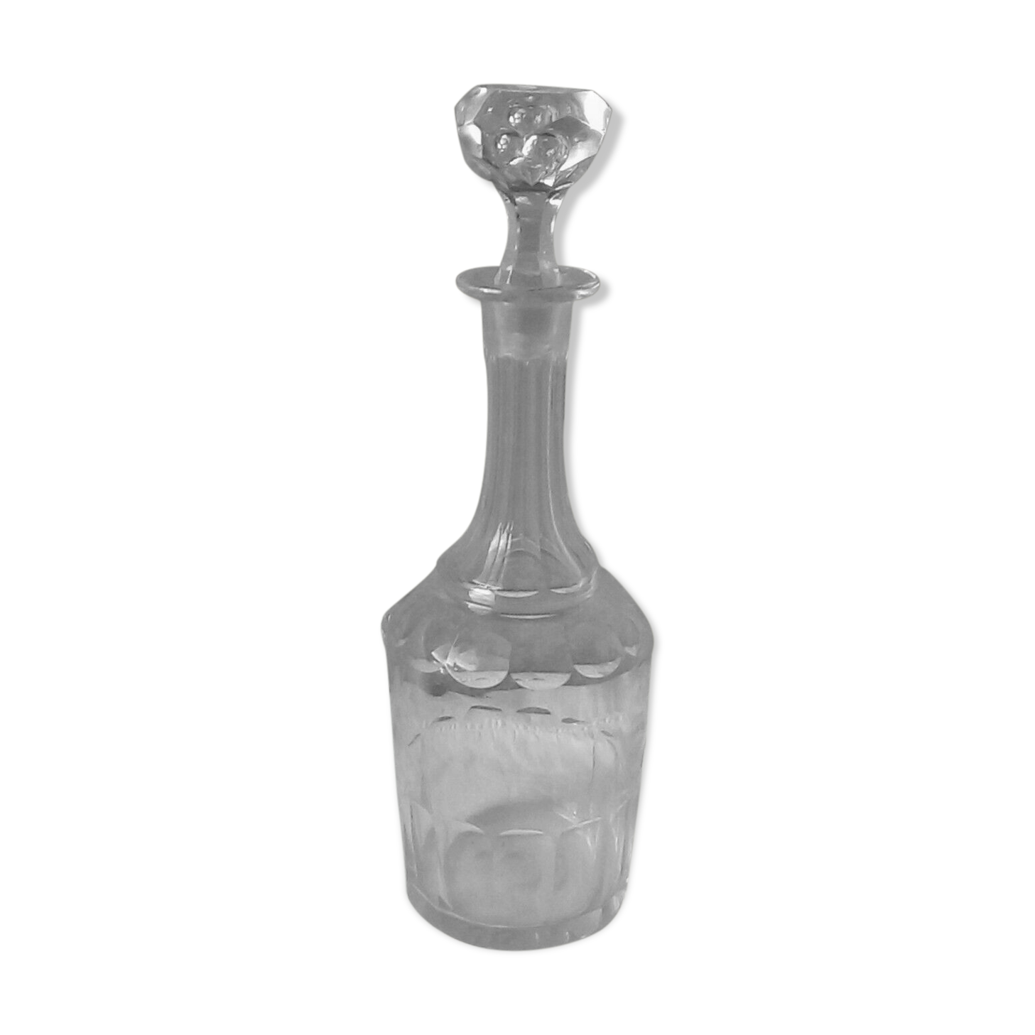 Crystal liquor decanter with canelures napoleon iii era
