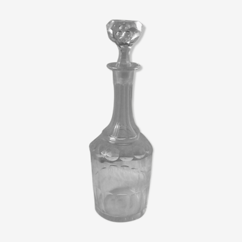 Crystal liquor decanter with canelures napoleon iii era