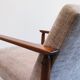 Mid Century Easy Chair in warm gray textile.