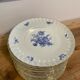 Set of 12 dessert plates blue flowers porcelain Aquitaine