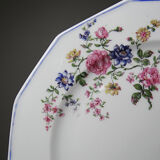 4 flat plates by Bernardaud, Limoges porcelain, floral decoration from the 1920s to 1950s.