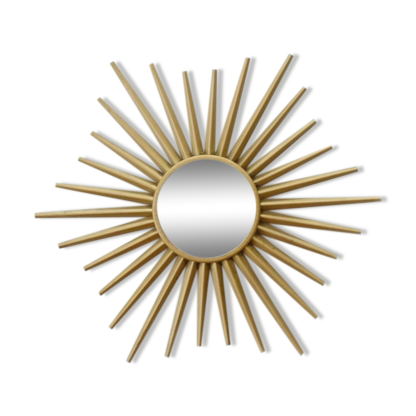 Miroir Soleil en métal doré 49cm
