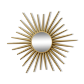 Golden metal sun mirror 49cm
