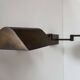 Pair of vintage adjustable wall lights, patinated brass, France 1970.