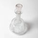 Clear Pressed Glass Floral Patterned Wine Bottle with Stopper / Italy /1930