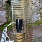 Pair of perforated metal wall lights 1960, 1970