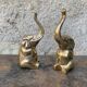 Brass elephant bookends