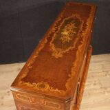 Grand meuble bar en bois marqueté du XXe siècle