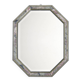 Old octagonal beveled mirror.