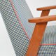 Fauteuil 366 pieds de poule bleu