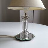 Table lamp in chiseled glass and beveled mirror 1950