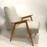 Pair of reupholstered 60s armchairs