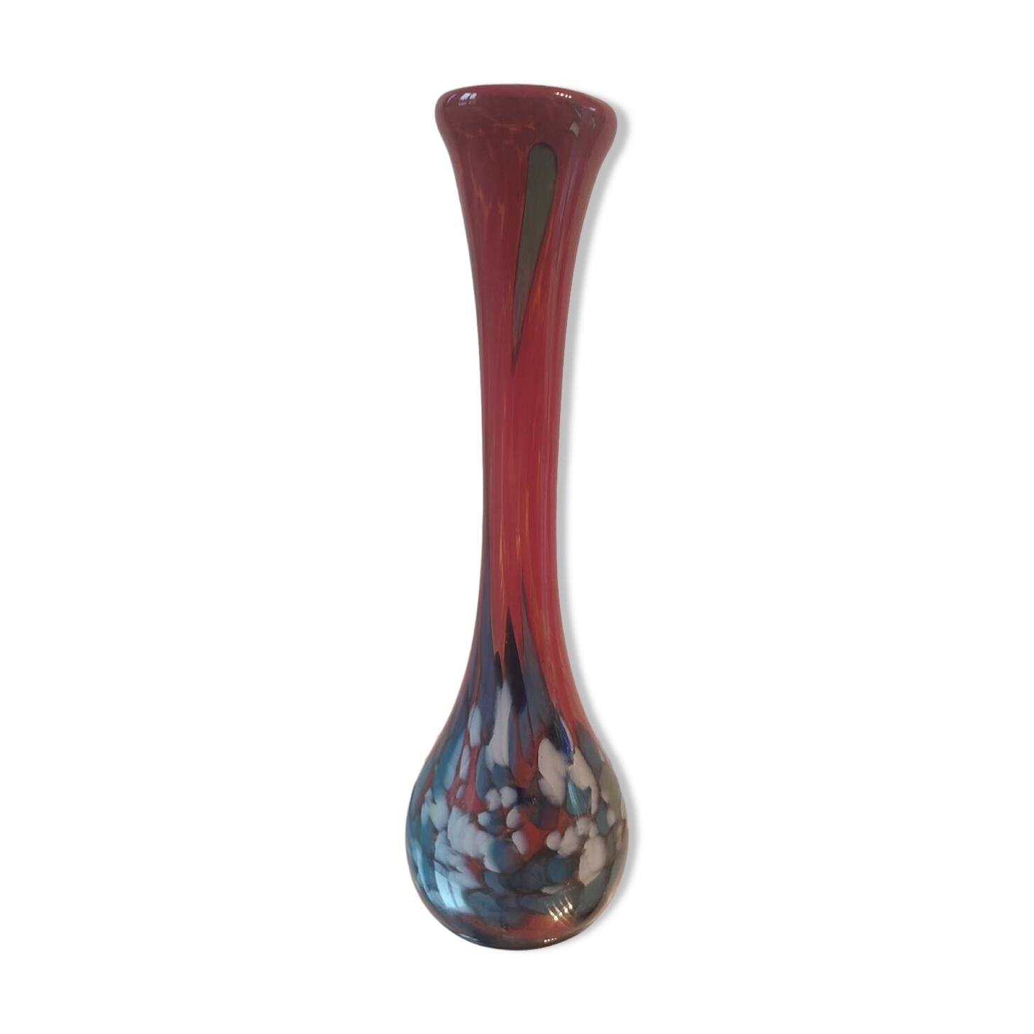 Spatter Glass Solo Flower Vase in Blown Glass from the 60s - 70s