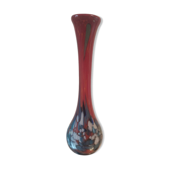 Spatter Glass Solo Flower Vase in Blown Glass from the 60s - 70s