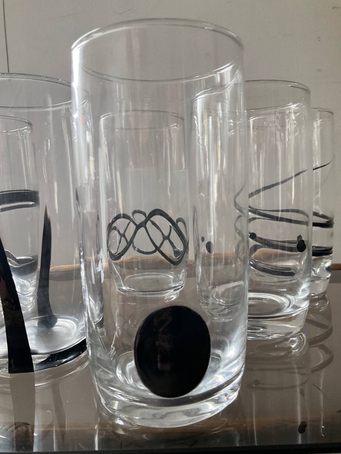Series of 6 vintage Murano glasses including glass paste
