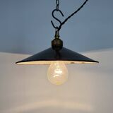 Industrial Black Enamel Light, 1930s