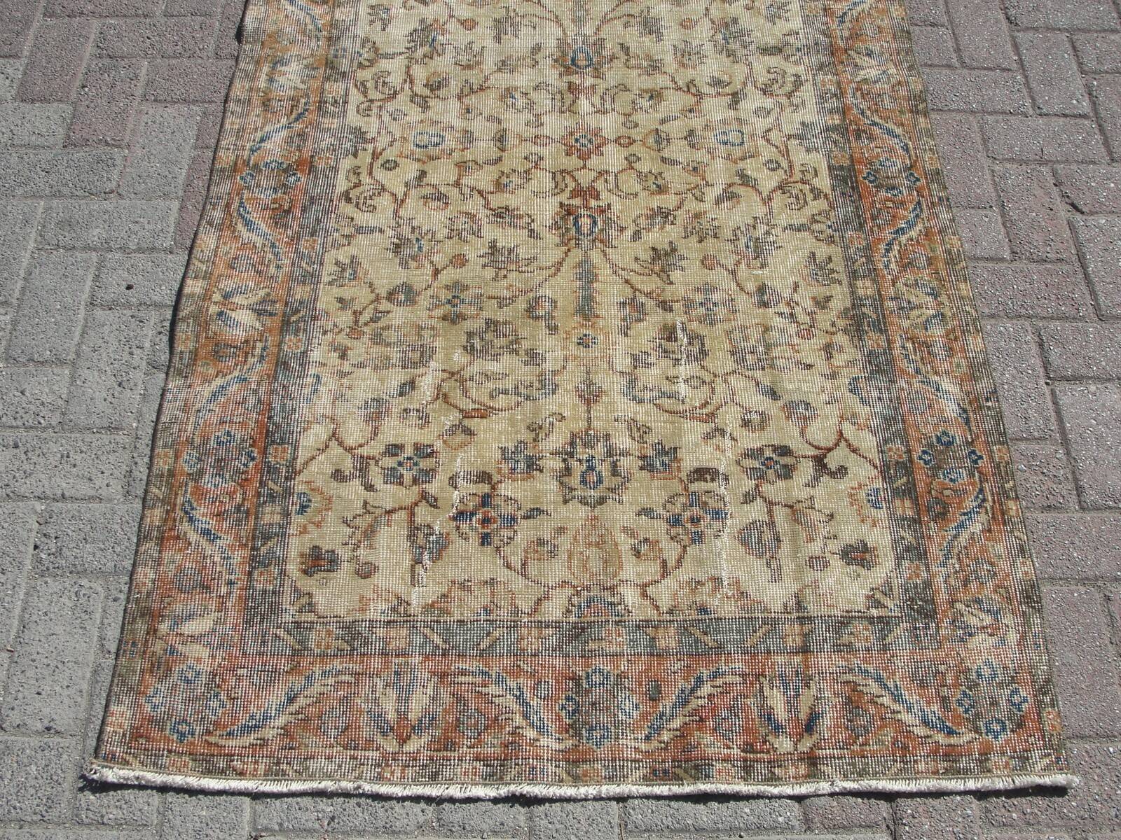 4x6 Turkish handwoven area kilim rug, Turkish wool rug