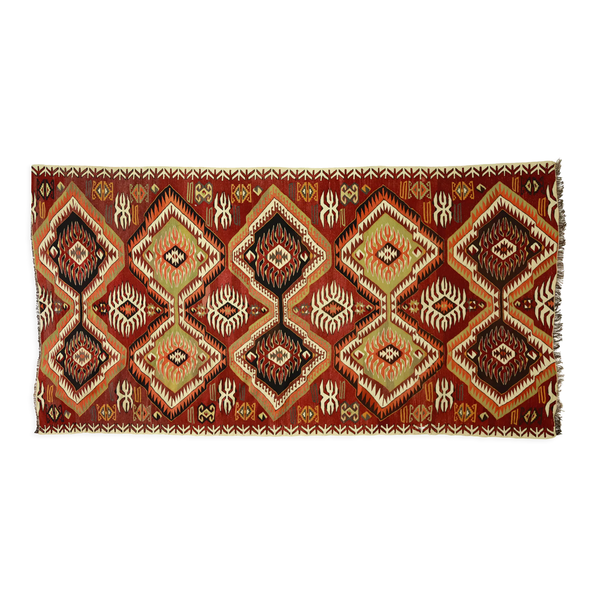 Anatolian handmade kilim rug 290 cm x 151 cm