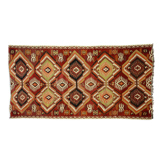 Anatolian handmade kilim rug 290 cm x 151 cm